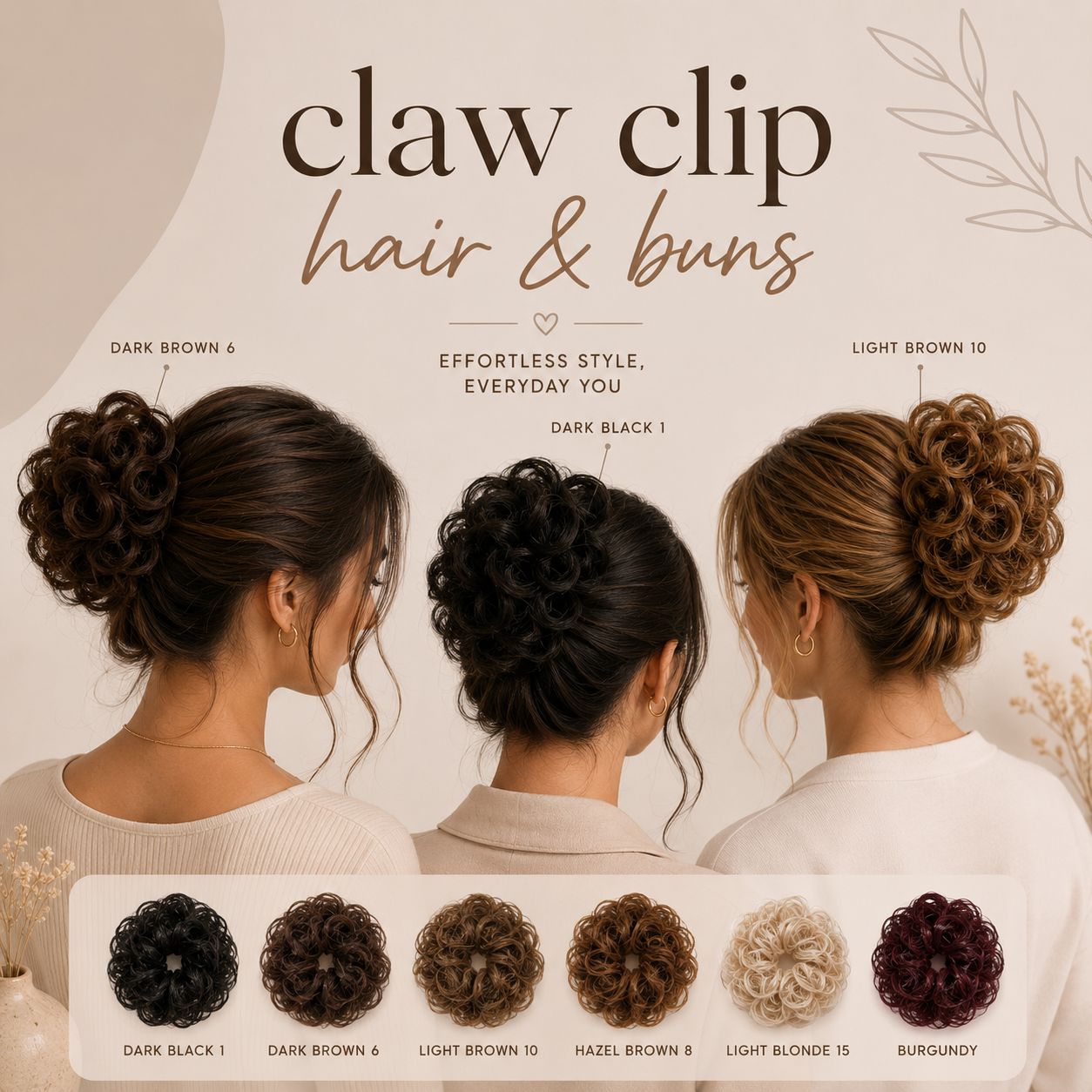 Instant Volume Messy Hair Bun Claw Clip