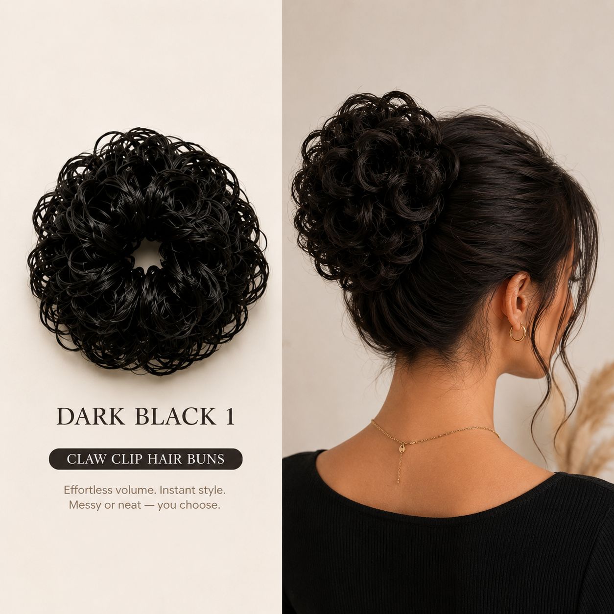 Instant Volume Messy Hair Bun Claw Clip