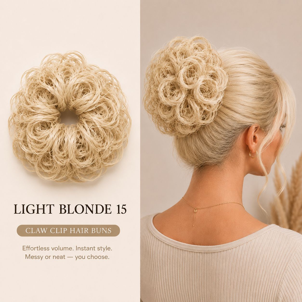 Instant Volume Messy Hair Bun Claw Clip