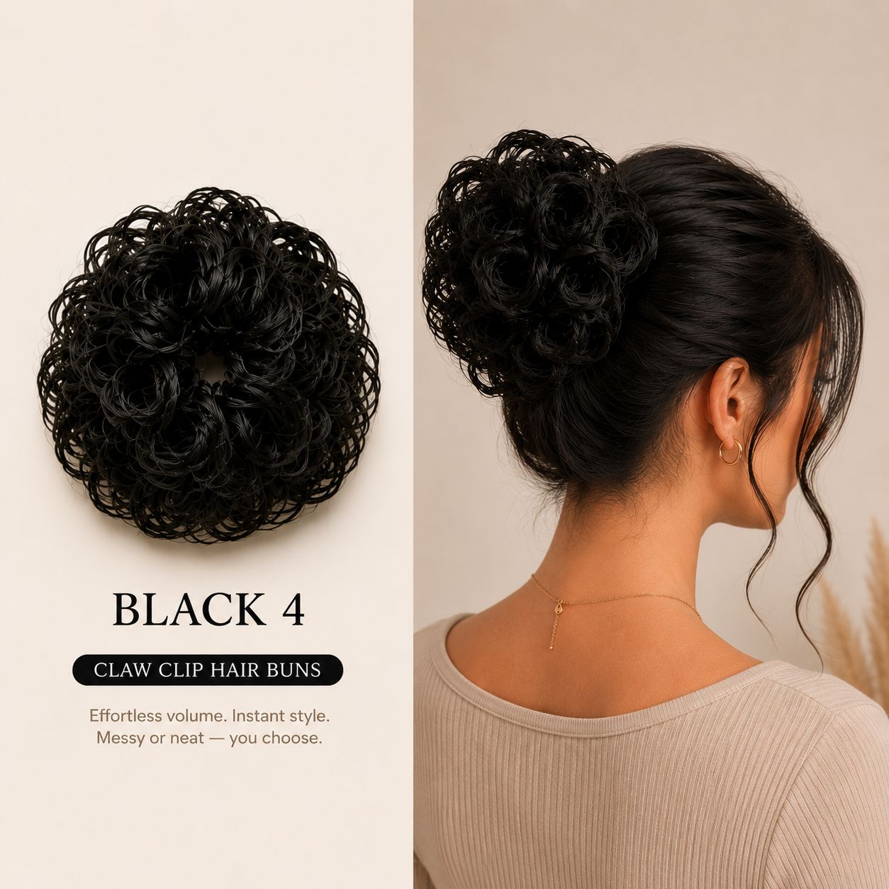 Instant Volume Messy Hair Bun Claw Clip