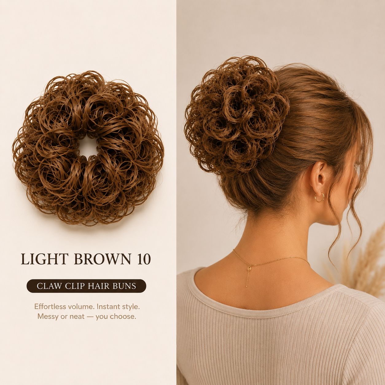 Instant Volume Messy Hair Bun Claw Clip