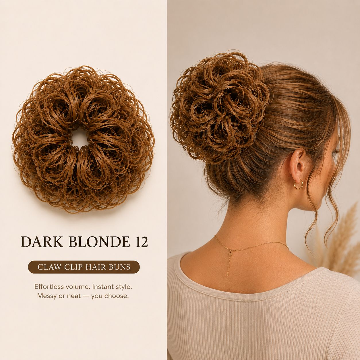 Instant Volume Messy Hair Bun Claw Clip