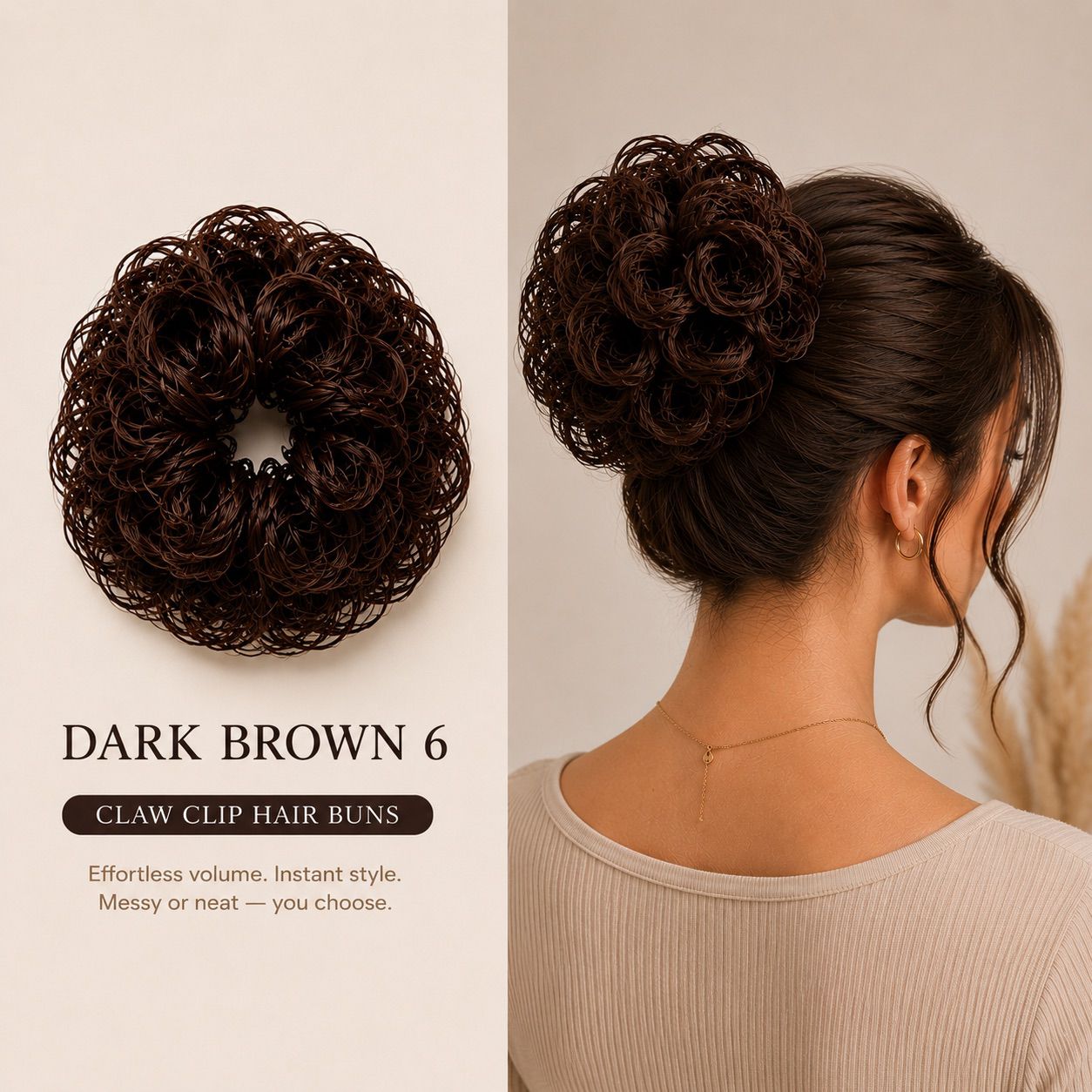 Instant Volume Messy Hair Bun Claw Clip