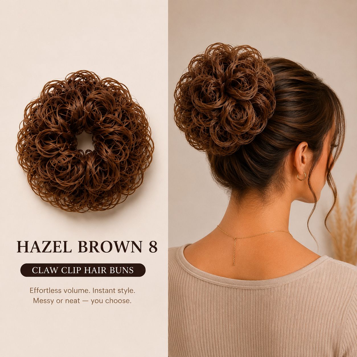 Instant Volume Messy Hair Bun Claw Clip